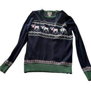 Navy Christmas  Reindeer Sweater